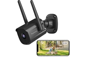 Septekon Security Camera Outdoor, CCTV Camera Wireless, 2K Dual Antenna WiFi Home Surveillance Cameras with IP66 Waterproof, Night Vision, AI Motion Detection, 2-Way Audio, Black - P30i