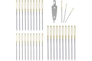 DAZZLUXE 1 juego de 22, 24 y 26 agujas de bordar, agujas de bordar, agujas de bordar, agujas de bordar, agujas para tapiz, agujas de bordado gruesas [30 unidades mezcladas]