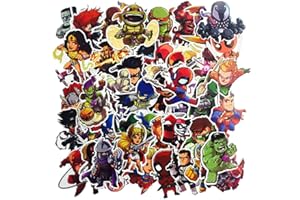 SetProducts Top Stickers ! Lot de 50 Stickers Marvel - Autocollants HD Non Vulgaires – Bomb, Super Heros, Hulk, Spiderman, Superman, Tortues Ninja - Customisation, Scrapbooking, Personnalisation…
