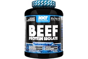 NXT Nutrition Beef Protein Isolate Powder - Protein Powder High in Natural Amino Acids - Paleo, Keto Friendly - Dairy and Gluten Free - Muscle Recovery | 1.8kg (Blue Raspberry)
