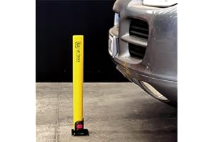 "URBAN UR630 Folding Parking Pole with Lock, Security Parking Lot Bollard Post, More Visible, Anchored Parking Barrier Post, Bolts Included, Driveway Security Garage Post, Car Stopper Spot Barrier "