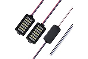 Kinstecks 2 Way 21LEDs Flashing Strobe Lights Anti-Collision Lighting Brake Light for Motorcycle Car SUV Boat