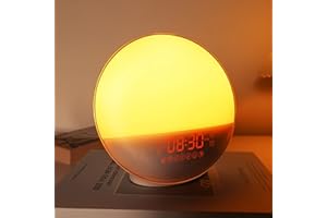 Wake Up Light Sunrise Alarm Clock, Dekala Wake-Up Light Smart Digital Alarm Clock Radio with Sunset Simulation Sleep Aid, Snooze 2 Alarms /7 Sounds /20 Brightness, for Adults, Kids