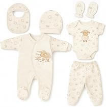 Blue Eyes Baby Erstlings-Set – 6-teilig Aus 100% Baumwolle | Neugeborenen Geschenkset 0-4 Monate