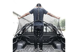 NICTSEPO Highly Elastic Cargo Net, Simple Truck Bed Cargo Mesh Organizer, Suitable for Daily Light Loads of Trucks, 4'x4' Stretches to 7'x7'