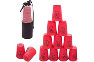 DQTYE 12pcs Stacks Cups, Sports Stacking Cups for Training Game Challenge Competition Party - Red