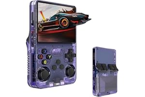 YXSPHM R36S Retro Handheld Video Game Console, 3.5Inch IPS Screen Video Player 64g TF Card 10,000+ Games Retro Handheld Game Console, With Open Source Linux System (Purple)
