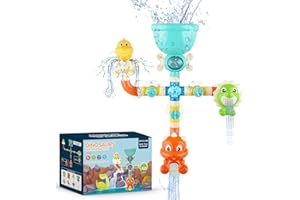 ECHOCUBE Giochi Bagnetto per bambini,giochi acqua neonato bagnetto con tubi di acqua&spruzzi di animali,giochi vasca da bagno a Cascata per,set di dinosauro giocattoli regalo da Bagno per 1 2 3 +anni