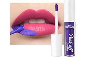 SHENGQIALUN Lip Stain Peel Off, Lip Tint Peel Off, Matte Peel Off Lip Stain, Non-Stick Cup Tattoo Color Lip Gloss, Waterproof Long Lasting Glossy Lipstick Lip Makeup for Women Girls (Hot Pink)