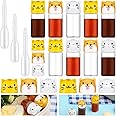 MAKINGTEC Mini Condiment Bottle, Bento Accessories with Dropper Plastic Condiment Container, Cute Portable Animal Condiment Bottle Suitable for Soy Sauce Sugar Ketchup Salad Dressing (12 Pieces)
