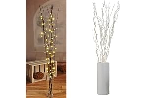 ‎MOJAWO Mojawo Lichterzweige mit 80 LEDs silber Beleuchtung Lichterkette Leuchtzweig Dekoration Lichter Zweig