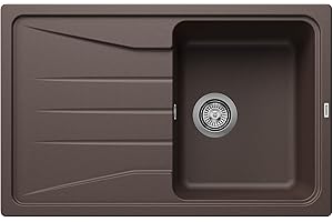 BLANCO SONA 45 S | Granitspüle aus SILGRANIT cafe | Einbauart: Einbau von Oben | reversibel | für 45 cm breite Unterschränke | Großes Becken | Reinigungsfreundliche Öberfläche