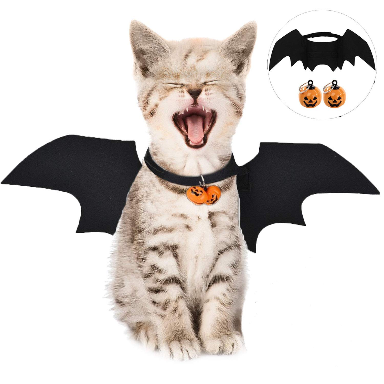 Lizhige Costume De Chauve Souris Citrouille Halloween Cloche Costume Pour Chat Collier Pour Chat Costumes Halloween Chien Chat Vetements Cosplay Bat Chat De Chien Halloween Habiller Animaux De Compagnie Jeux Et Jouets