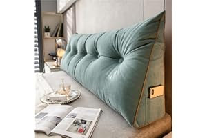 DMJLI-T Cuscino Schienale Letto E Divano Cuscino Cuneo Per Letto Premium Imbottito Cuscino Per Testiera Imbottita Cuscino Per Lettino Da Giorno Schienale Lettura Ad Angolo Triangolare-light green,150×50×20cm
