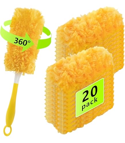 KATIMI 31-Piece Fluffy Duster Refill Set With Handle - Electrostatic Dust Magnet, 3 Colors, For Home & Office Cleaning