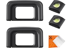 K&F Concept 2PCS Visor Ocular Eyecup & 2 PCS Nivel de Zapata Caliente,Viewfinder Eyepiece DK-25 Compatible con Ni-kon D5600 D5500 D5300 D5200 D5100 D5000 D3500 D3400 D3300