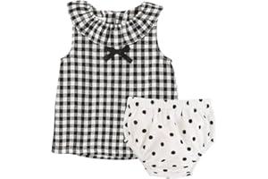 Sanlutoz Recién Nacido Bebé Chicas Algodón Ropa Conjuntos Enrejado Puntos Floral Impreso Bebé Ropa