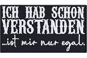 EXPRESS-STICKEREI Écusson humoristique avec inscription en allemand "ist mir nur egal!" thermocollant Biker Patch Heavy Metal Patchs à repasser Rocker Sticker hipster DIY Application pour blouson/gilet/jeans 90 x 50 mm