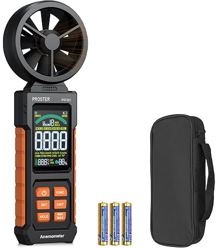Anémomètre Numérique SMART SENSOR AS816 - Mini Testeur Vent 0.3-30 M/s + Thermomètre, Portable Et Précis