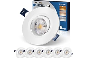 QOJUX Spot LED Encastrable 5W, Spot Led Extra Plat 500lm Orientable, Blanc Chaud Blanc Neutre Blanc Froid, Trou 64-80mm 230V Plafonnier Encastré Pour Salle de Bain Cuisine Salon Couloir, Lot de 6