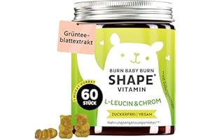 ‎BEARS WITH BENEFITS Nährstoff-Komplex Gummies – Burn Baby Burn Shape Gummies mit Chrom, Biotin, Zink, L-Leucin & Grüntee-Extrakt – 60 Stück (1 Monatsversorgung), Vegan, Zuckerfrei, Bears With Benefits