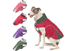 Huntboo Vestiti per Cani, Costume per Cane, Vestito Natale Cane, Costume Natale Cane, Cappotto per Cane a Doppia Faccia con Foro per Guinzaglio, Impermeabile, Reversibile (Rosso, 3XL)