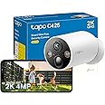 Tapo C425 2K 4MP QHD Battery Security Camera Outdoor Wireless, 300-day Battery Life, 150° Super-wide FOV, Colour Night Vision, Outdoor Camera No Monthly Fee, AI Detection, Two-way Talk