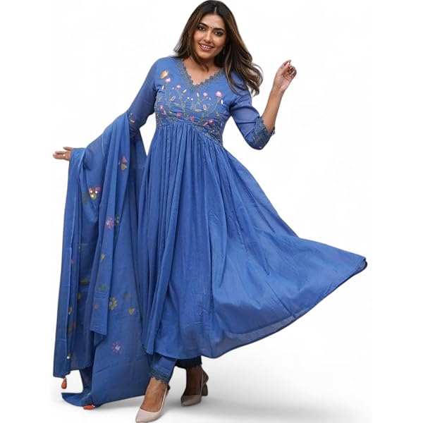 RangMahal Handgefertigtes Kodi-Kurta Set Für Damen – Mit Hose, Dupatta & Perl-Mala | Traditionell & Bequem