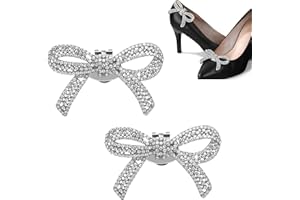 NCOALE Shoe Clips, 2PCS Detachable Elegant Rhinestone Crystal Shoe Charms Metal Shoe Buckles Beautiful High Heels Decoration, for Women Wedding Prom Party Accessoriess