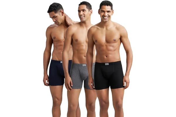 Jockey 8008 Men's Super Combed Cotton Rib Solid Boxer Brief with Ultrasoft Concealed Waistband (Pack of 3)