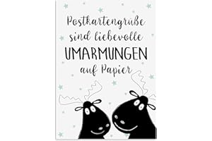 ‎NASTAMI Nastami Postkarte Elch Geschenk Freundin Karte Freundschaft Geburtstagskarte (Postkartengrüße)