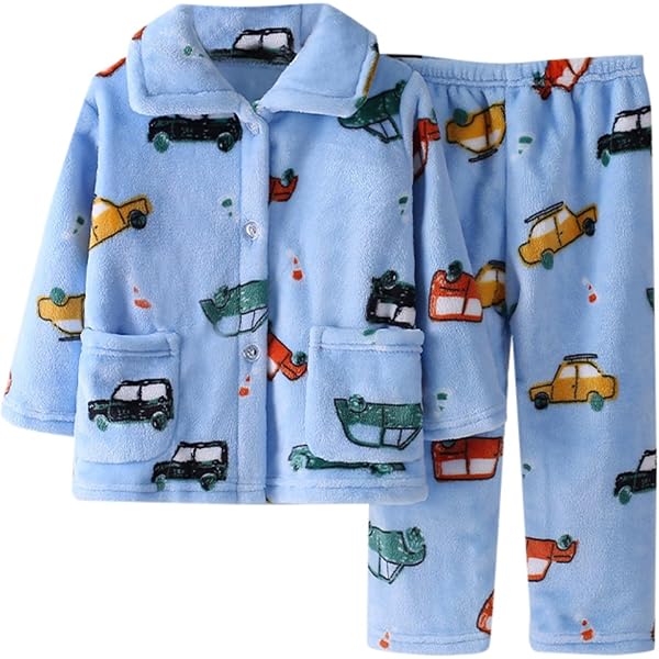 Pyjama Chaud Enfant En Polaire - Ensemble Uni Haut + Pantalon - Taille 5 à 16 Ans - Pour Nuit Et Maison