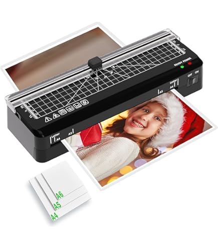 Qfun Plastifieuse A4, 4 En 1 Photo Machine à Plastifier Chaud Et Froid