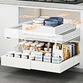 HONZUEN Removable Drawers for Kitchen, Adjustable without Drill | Carbon Steel | 29&ndash;48 &times; 41.5&ndash;55 cm Adjustable | Adhesive or
