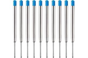 MengRan 3.9'' Ballpoint Pen Refills,Medium Point,Ink Pen Refills,Compatible with Parker Pen Refill (Pack of 10) (Blue Ink)