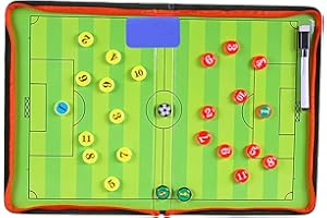 DANTOLO Lavagna Tattica Magnetica Calcio, Coaches Lavagna Tattica Cartellina Allenatore Calcio per Allenatori di Calcio Pieghevole e Portatile con Pezzi Gomma Cancellare Magnete per Insegnare Formazione