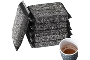 SHPUUYY 6 Pièces en Acier Inoxydable | Éponges À Récurer Double F | Tissu Métallique Réutilisable | Vaisselle Lavable pour Un Nettoyage en Profondeur De La Vaisselle