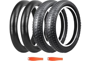 ZUKKA Fat Bike Tires 20 pollici pneumatici per bicicletta elettrica 20 x 3,0 e 2 pezzi di tubo da 20 pollici 20 x 3,0 AV35 mm Heavy Duty E-Bike Mountain Snow Bike