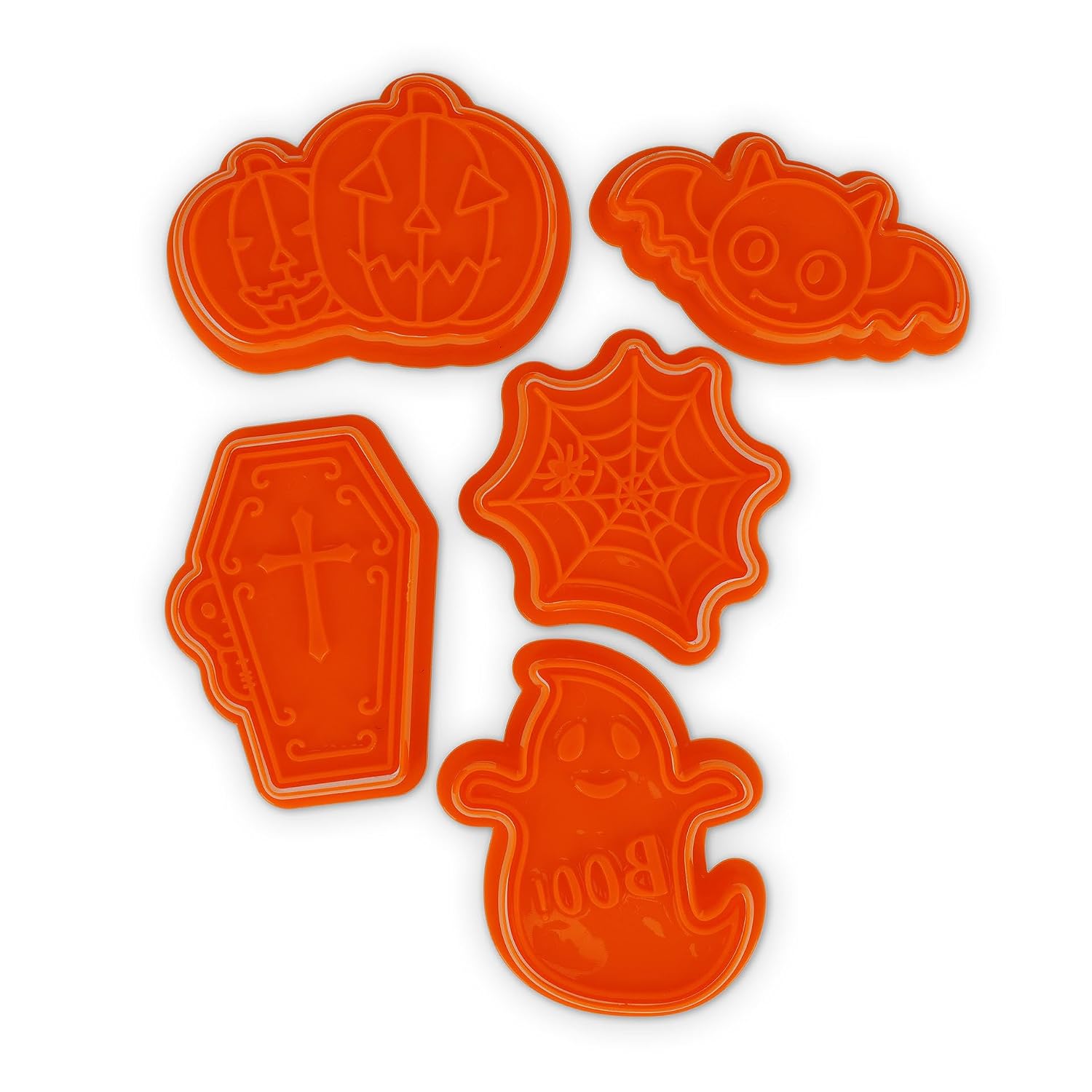 Legami - Formine per Biscotti, Halloween, Cookie Cutters, Set di 5 Forme Diverse con Timbro, Adatte anche ai Bambini