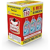 Omino Bianco - Detersivo Lavatrice Liquido, 150 Lavaggi, Rispetta Colori e Tessuti, Fresco Profumo con Essenza di Muschio Bia