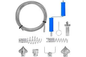 GoldOars Sonda Sturatubi da 5m Stura Lavandini e Scarich Diametro 12 mm con Adattatori Elettrici e Manuali Molla per Pulizia Tubi Spirale Sturalavandini Meccanica