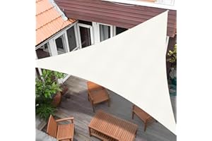 Sunnylaxx 3x3x3m Triangular Toldo Vela de Sombra, Crema Toldos Exterior Terraza Protección Rayos UV para Exteriores, Pergola, Jardín,Terrazas