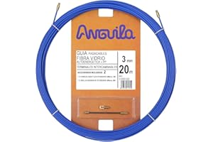 Anguila | Guía Pasacables | Fibra de Vidrio Reforzada + Propileno | Terminales Intercambiables | Color Azul | Diámetro 3mm | 20 metros