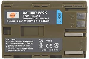 DSTE DE BP-511 DSTE Ersatz Batterie Akku Kompatibel für EOS 5D 10D 30D 40D 50D Rebel 1D D60 300D D30 Kiss Powershot G5 Pro 1 G2 G3 G6 G1 Pro90 DM-MVX1i