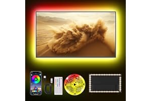 Liwqolx Tira LED TV 1M, RetroiluminacióN De TV RGB LED Con AplicacióN Y Control Remoto Para TV De 32-50 Pulgadas, Cine En Casa, Cocina