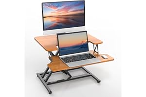 ERGOMAKER Stehpult Höhenverstellbarer Schreibtisch, 55 x 40cm Schnell Sitz Steh Computertisch mit Tastaturablage