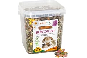 petifool Blütenfest 380 g – Complément alimentaire pour rongeurs – Nourriture naturelle pour rongeurs pour lapins, cochons d'Inde, hamsters, chinchilla et plus encore – Sans additifs artificiels – 100