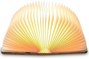 TRUMPETS Lampe Livre Led Pliante RGB, Lampes d'ambiance 2500mAh Rechargeable USB-C, Idéal Décoration de Nuit Maison et chambre, Cadeau d’anniversaire(Blanc chaud | 12 * 9 cm) (22 cm | Blanc Chaud)