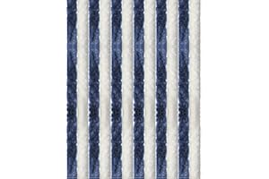 Arsvita Flauschvorhang 120x200cm (Dunkelblau-Weiß), Perfekter Insekten- und Sichtschutz für Ihre Balkon- und Terrassentür, viele Farben