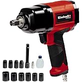 Einhell Air Impact Nut Crimping TC-PW 610 (Max. torque 610 Nm, right/left rotation, 10 sockets, empty oil bottle, plug nipple, 1